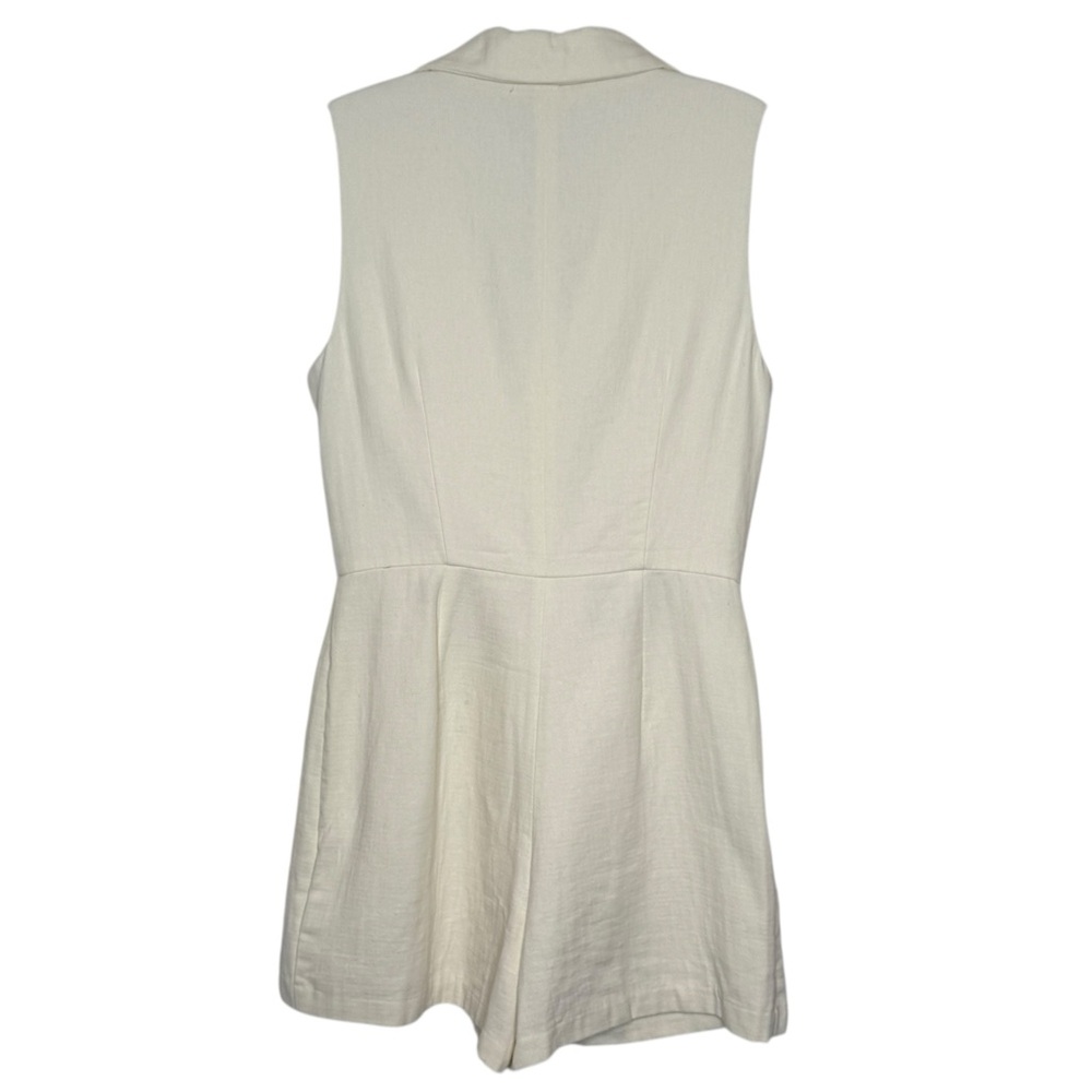 Anthro Revolve Paris Double Breasted Blazer Sleeveless Romper Ivory Medium - Picture 7 of 8
